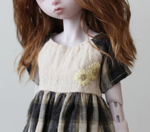 Load image into Gallery viewer, Ooak Plaid Dress With Raglan Sleeve and Embroidery
