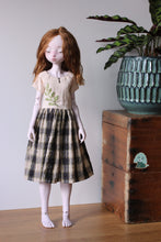 Load image into Gallery viewer, Ooak Plaid Dress With Raglan Sleeve and Embroidery
