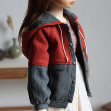 Load image into Gallery viewer, Petrol Blue and Rust Red Windbreaker Jacket. Fits Girls And Boys.
