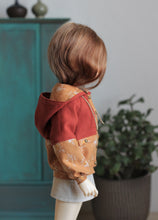 Load image into Gallery viewer, Floral And Rust Red Windbreaker Jacket. Fits Girls And Boys

